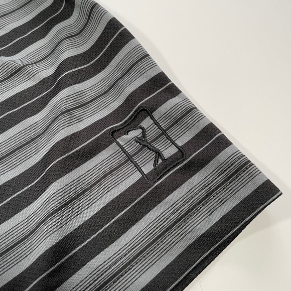 PGA Tour Golf Men’s Airflux Gray & Black Striped Polo Short Sleeve Shirt - XXL - Picture 6 of 7